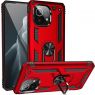 Mobigear Armor Ring Xiaomi Mi 11 Hülle Hardcase Backcover Stoßfest mit Ringhalter - Rot
