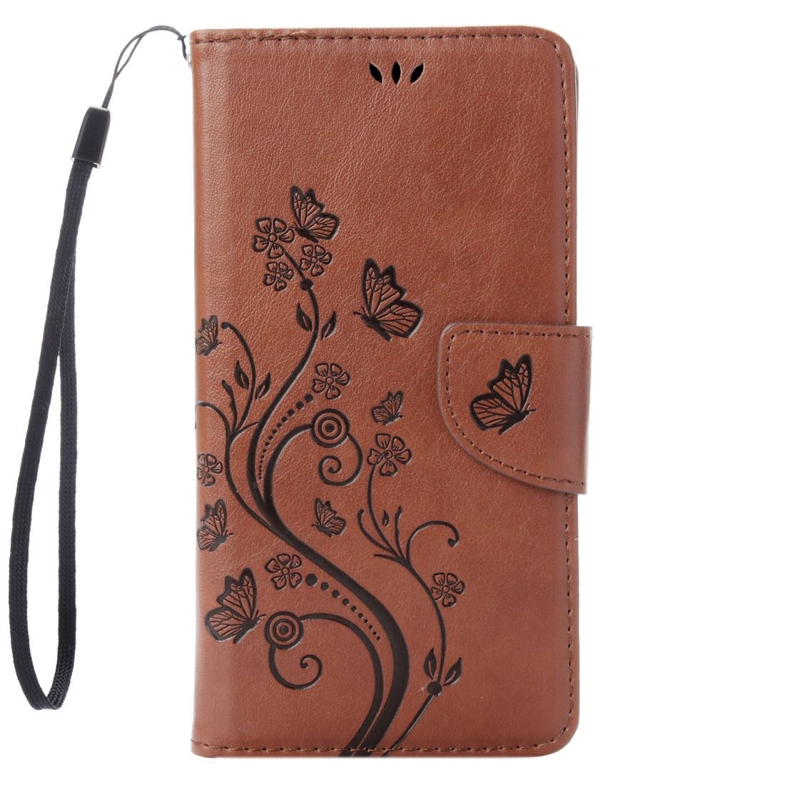 Mobigear Wallet Book Case Gepresste Blumen Braun Iphone Se 2020 8 7 Huellendirekt De