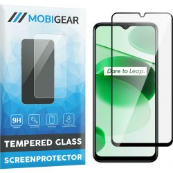 Mobigear Premium Realme C35 Panzerglas Gehärtetes Glas Displayschutz - Hüllenfreundlich - Schwarz