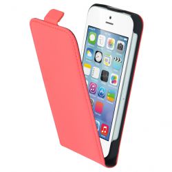 Mobiparts Premium - Apple iPhone SE (2016) Hülle Flipcase - Peach Pink