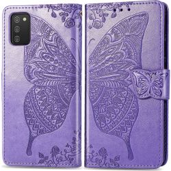 Mobigear Butterfly Samsung Galaxy A03s Hülle Klapphülle Geldbörse - Lila